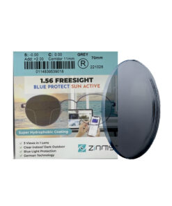 Tròng Kính Đa Tròng Đổi Màu Zinmy 1.56 Freesight Blue Protect Sun Active Grey