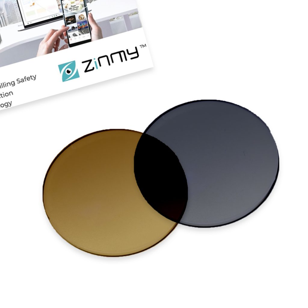 Tròng Kính Đặt Đánh Đổi Màu Zinmy RX Single Vision 1.60 AS (Khói / Trà)