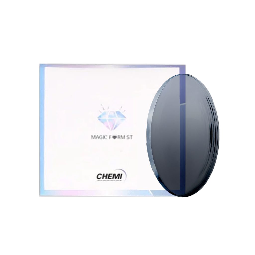 Tròng Kính Đổi Màu Lọc Ánh Sáng Xanh Chemi 1.74 ASP Photo Blue Coated Gray