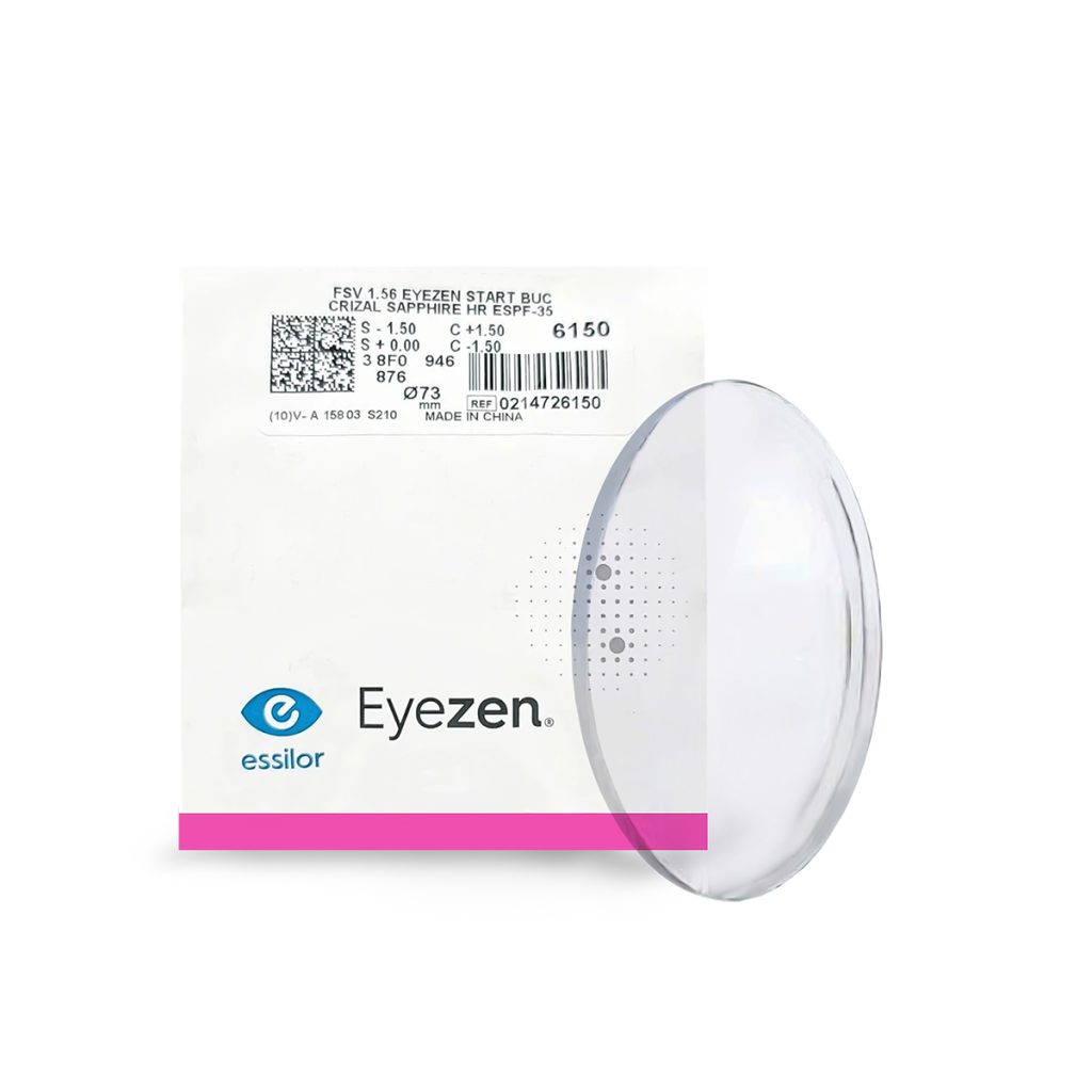 Tròng Kính Essilor Eyezen Start Stock 1.56 BlueUV Capture Crizal Sapphire HR