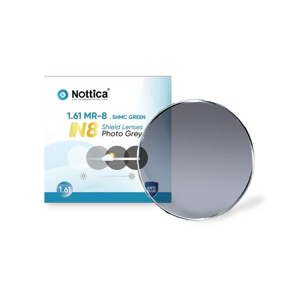 Tròng Kính Nottica N5 Series 1.61 ASP Đổi Màu Khói Chống Ánh Sáng Xanh (Độ Loạn -2.25 ~ -4.00)